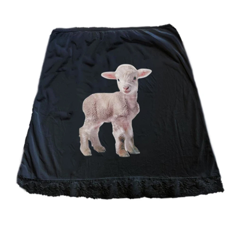 VILZSTUDIOS Trendy lace skirt with unique lamb print design