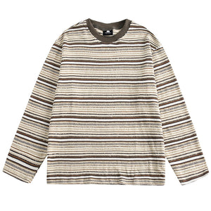 VILZSTUDIOS Striped long sleeve tee with relaxed fit