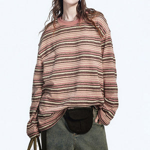VILZSTUDIOS Striped long sleeve tee with relaxed fit