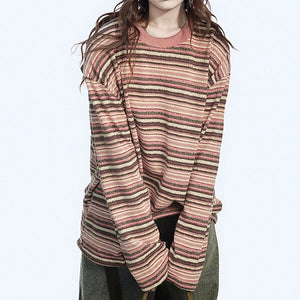 VILZSTUDIOS Striped long sleeve tee with relaxed fit