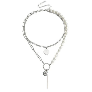 VILZSTUDIOS Layered chain pearl necklace accessory