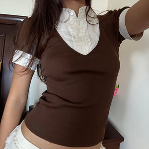VILZSTUDIOS Layered effect collared shirt from VILZSTUDIOS