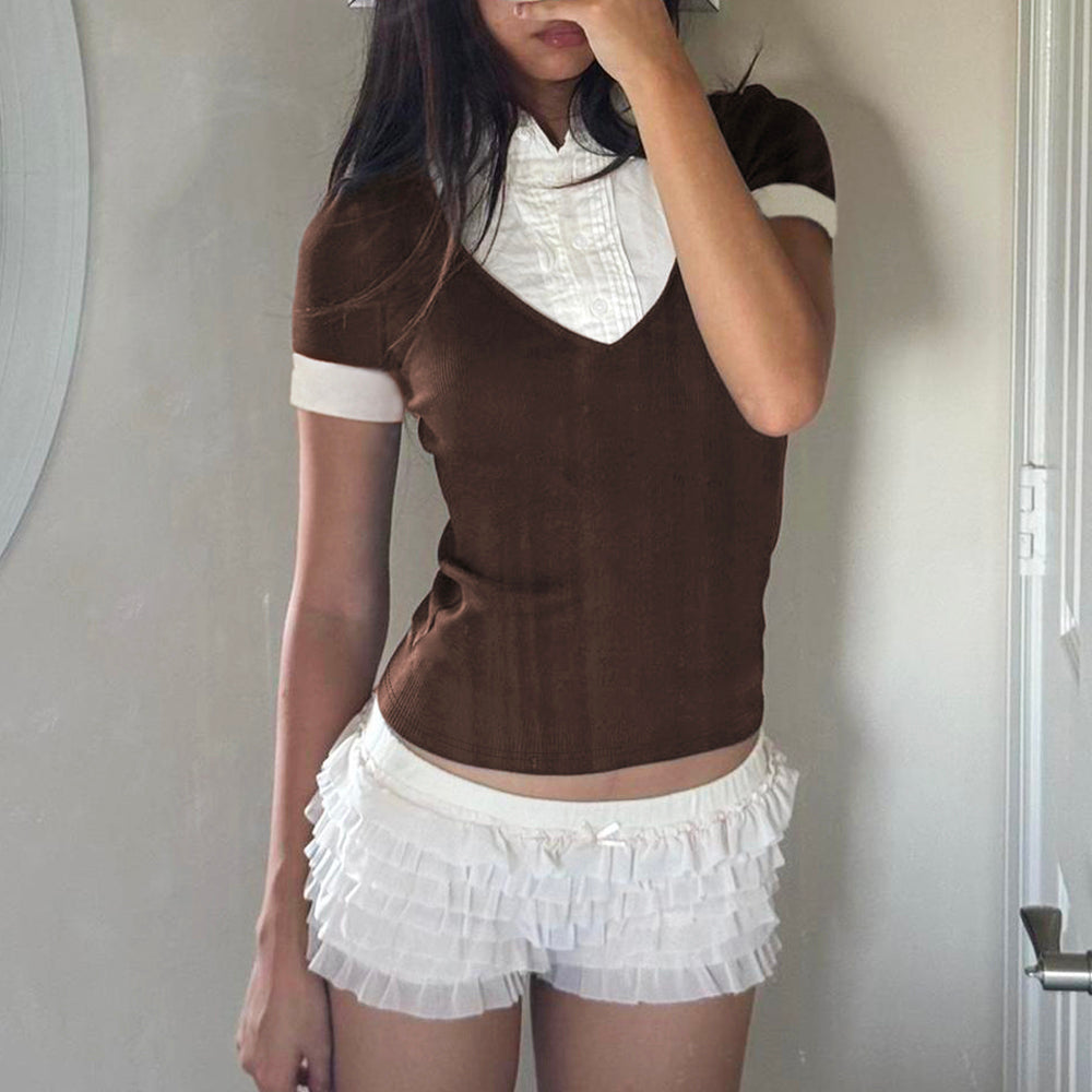VILZSTUDIOS Layered effect collared shirt from VILZSTUDIOS