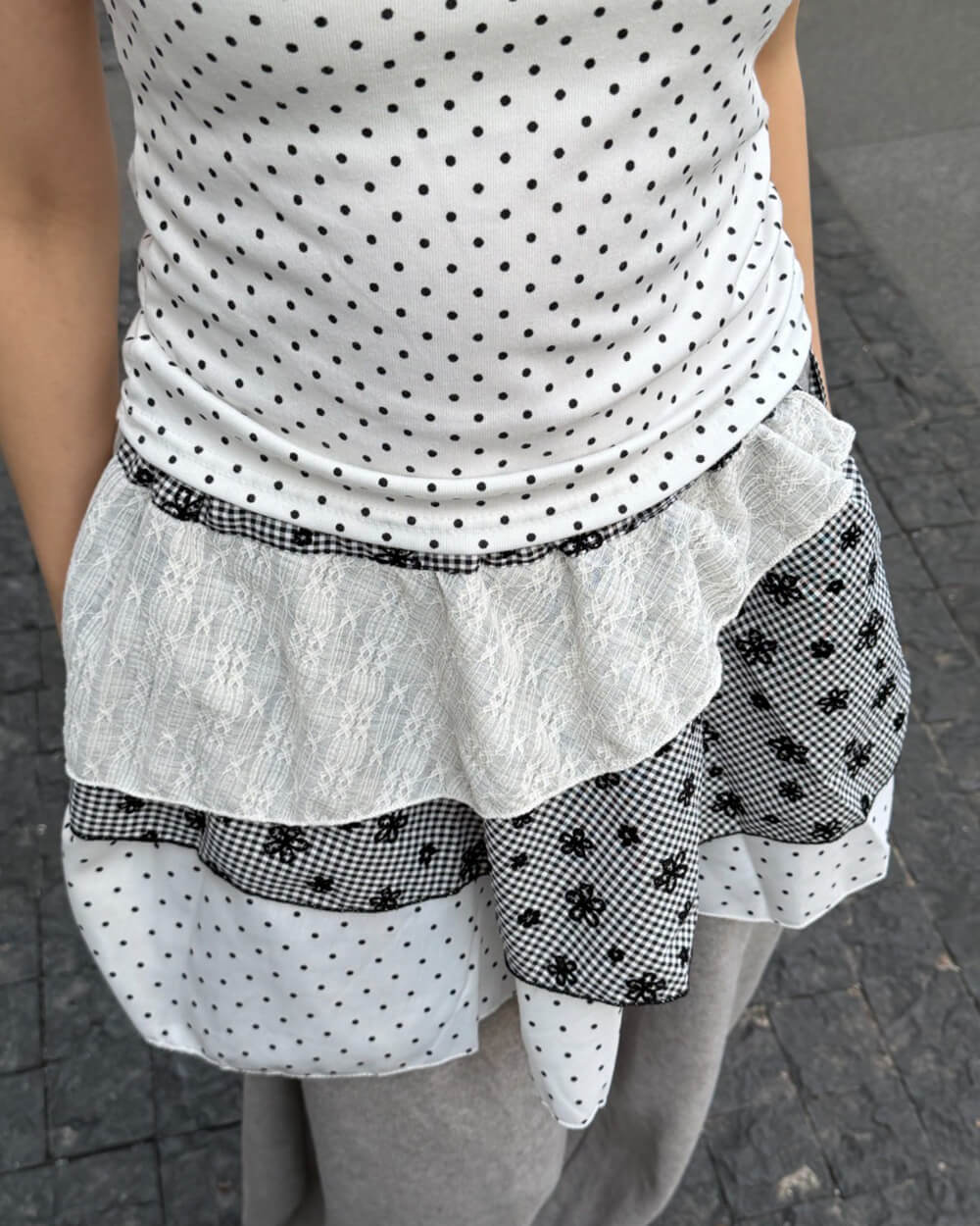 VILZSTUDIOS Stylish patchwork wrap skirt belt for fashion enthusiasts