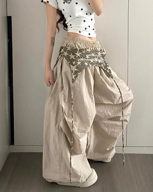 VILZSTUDIOS Layered star-patterned baggy pants from VILZSTUDIOS