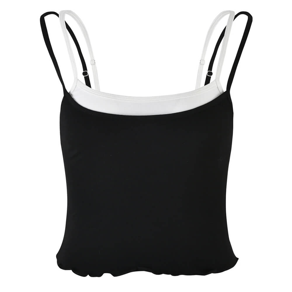 VILZSTUDIOS Two-tone spaghetti strap tank top for casual wear