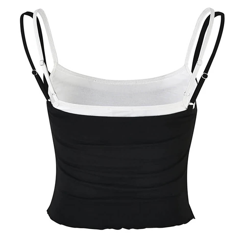 VILZSTUDIOS Two-tone spaghetti strap tank top for casual wear