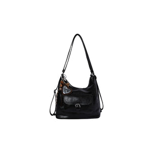 VILZSTUDIOS soft leopard charm convertible backpack