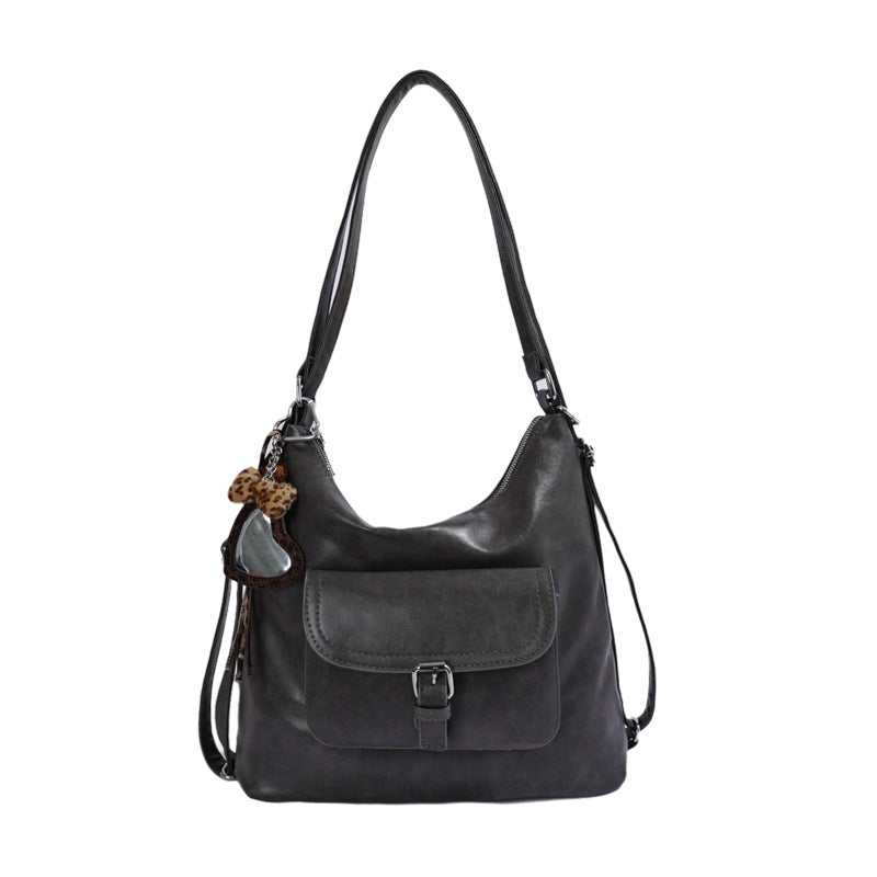 VILZSTUDIOS soft leopard charm convertible backpack