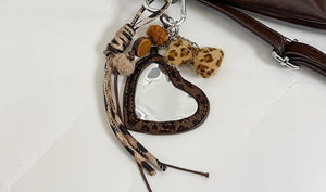 VILZSTUDIOS soft leopard charm convertible backpack