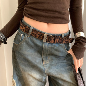 VILZSTUDIOS leopard print buckle belt