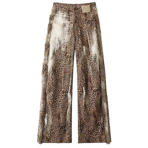 VILZSTUDIOS Wide-leg trousers with leopard print design