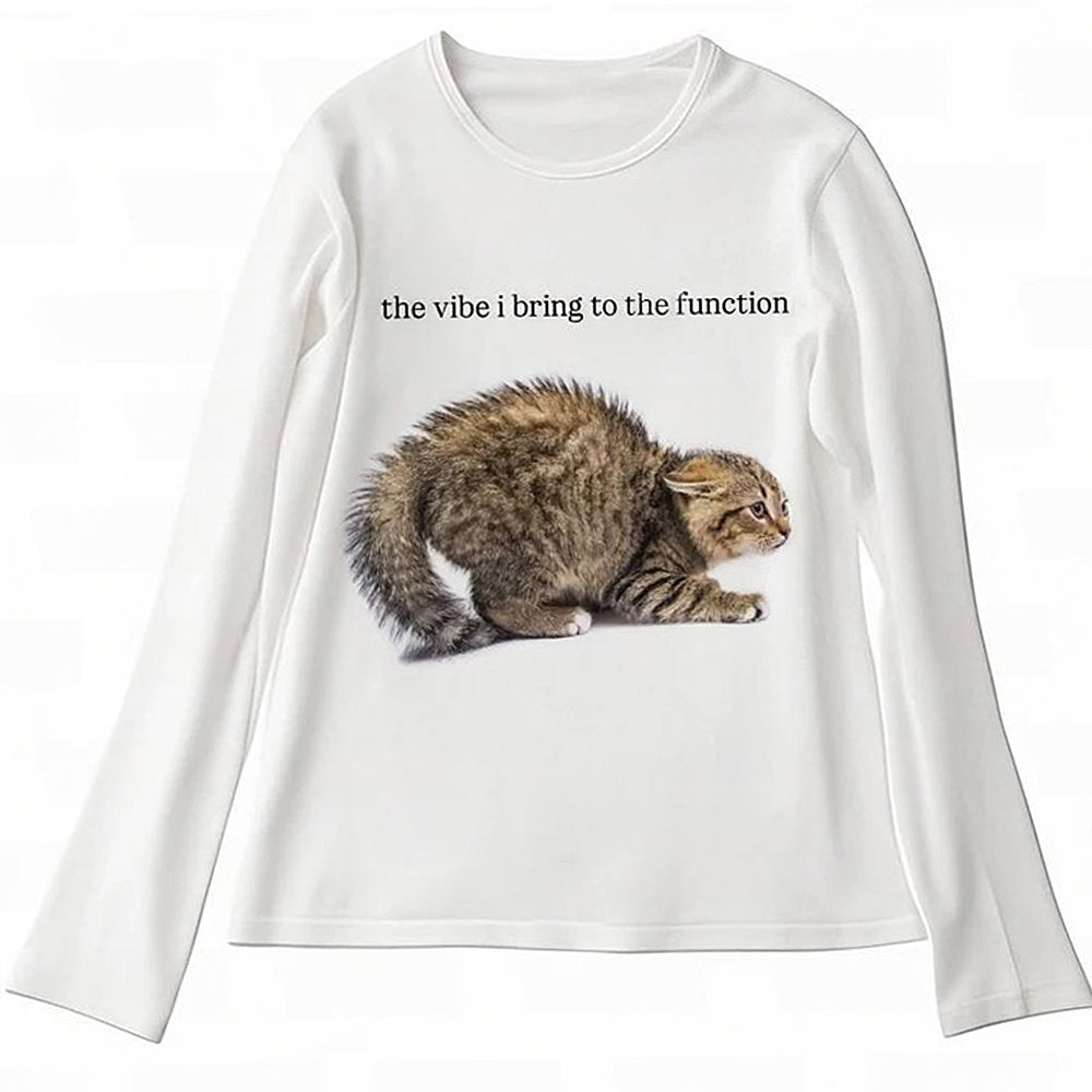 VILZSTUDIOS Y2K long sleeve tee with kitten graphic