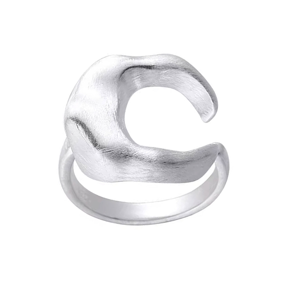 VILZSTUDIOS Adjustable crescent chunky ring from VILZSTUDIOS