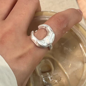 VILZSTUDIOS Adjustable crescent chunky ring from VILZSTUDIOS