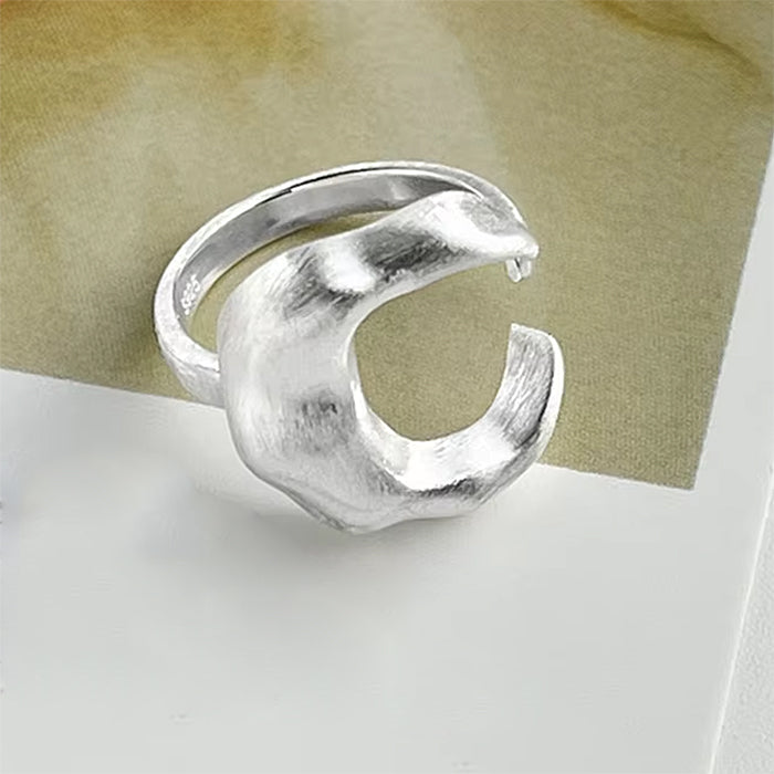 VILZSTUDIOS Adjustable crescent chunky ring from VILZSTUDIOS