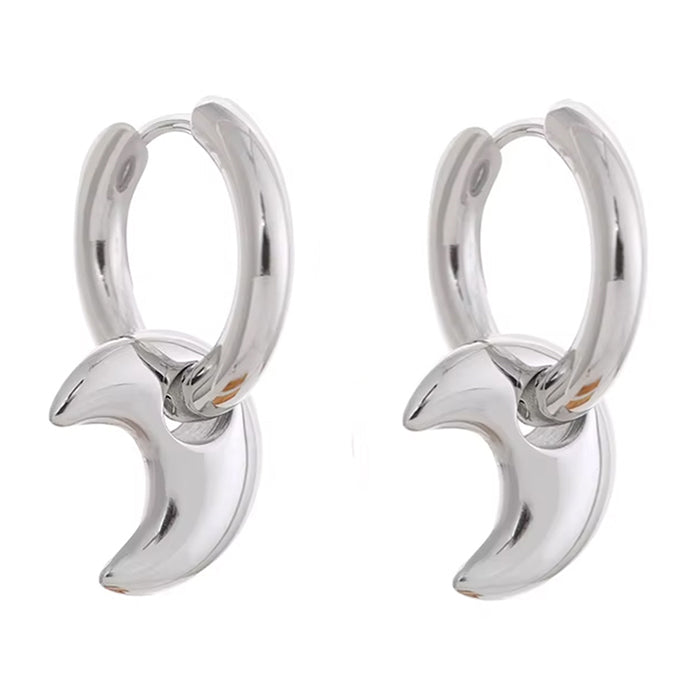 VILZSTUDIOS Stylish drop hoop earrings featuring a crescent moon design