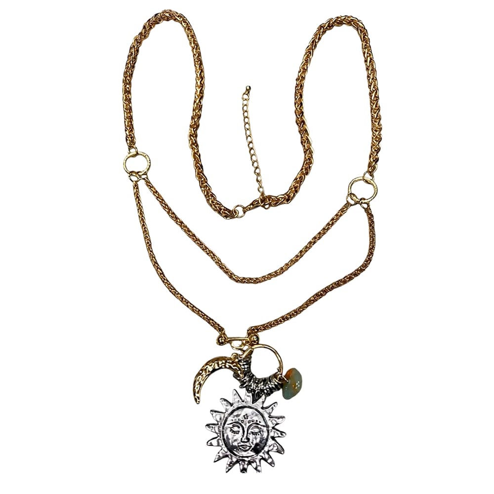 VILZSTUDIOS Layered necklace with celestial charms and mixed chains
