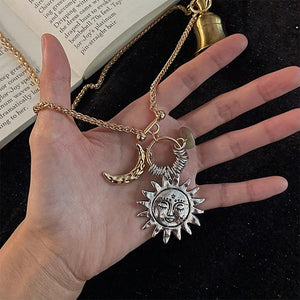 VILZSTUDIOS Layered necklace with celestial charms and mixed chains