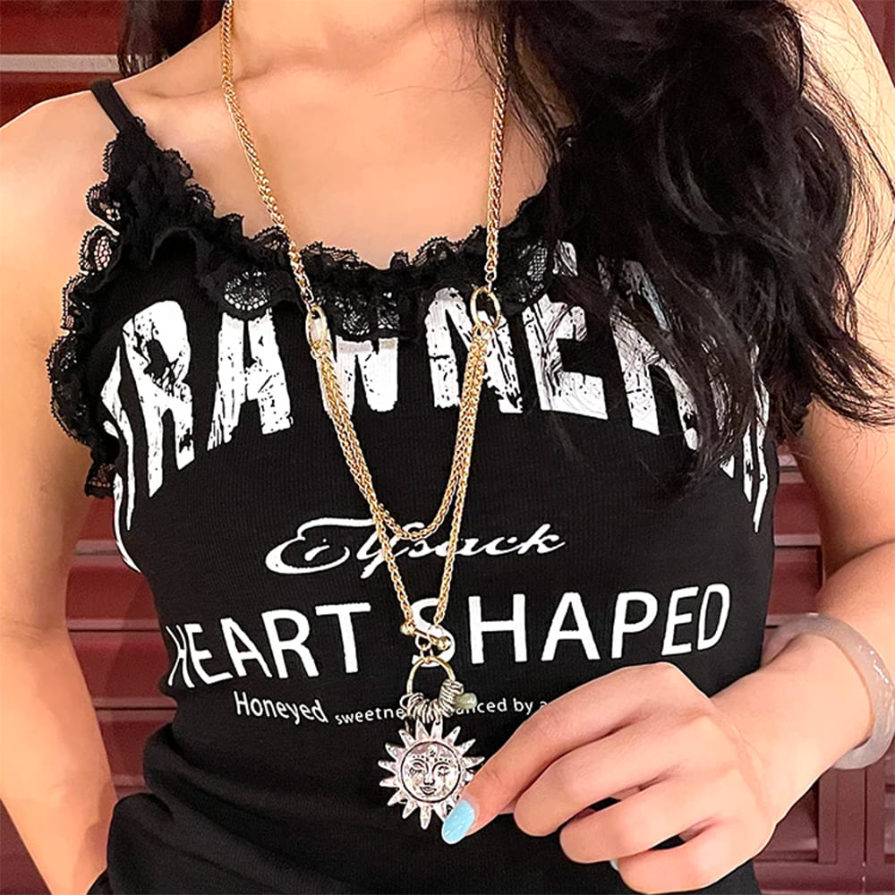 VILZSTUDIOS Layered necklace with celestial charms and mixed chains