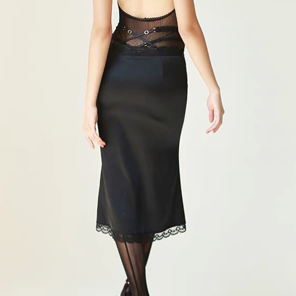 VILZSTUDIOS Luxe Bow Detail Lace Midi Skirt product image