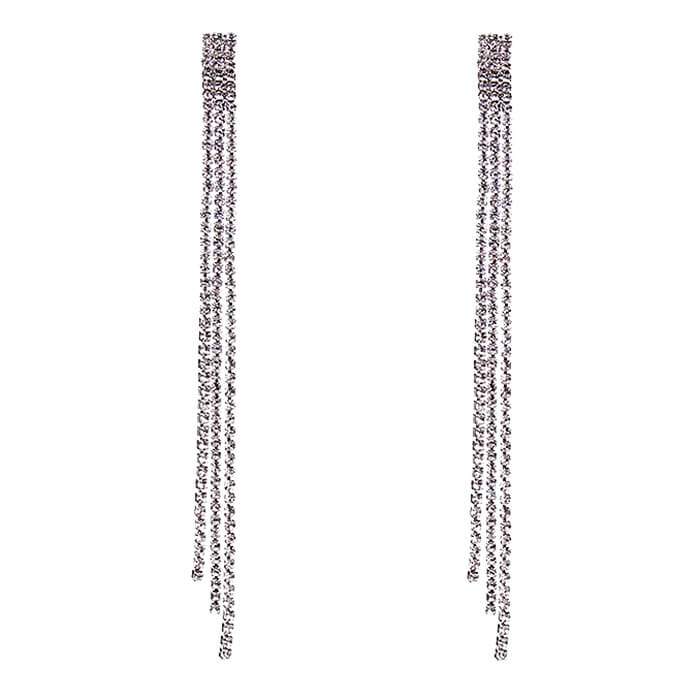 VILZSTUDIOS Stylish drop earrings with crystal chains and rhinestones