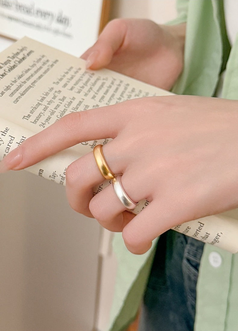 VILZSTUDIOS matte silver-tone band ring