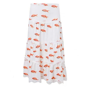 VILZSTUDIOS Koi fish design maxi skirt for stylish streetwear