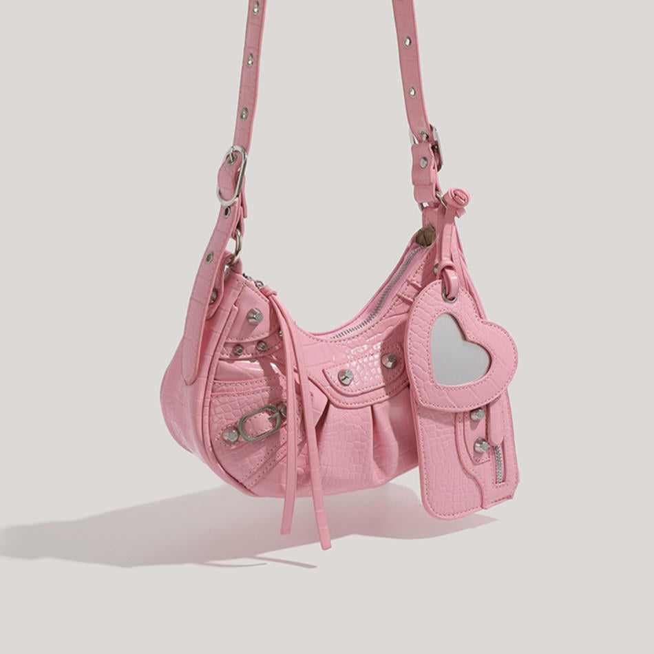 VILZSTUDIOS Stylish mini shoulder bag with heart-shaped design