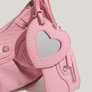 VILZSTUDIOS Stylish mini shoulder bag with heart-shaped design