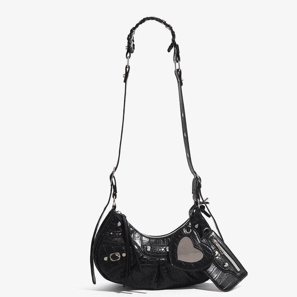 VILZSTUDIOS Stylish mini shoulder bag with heart-shaped design