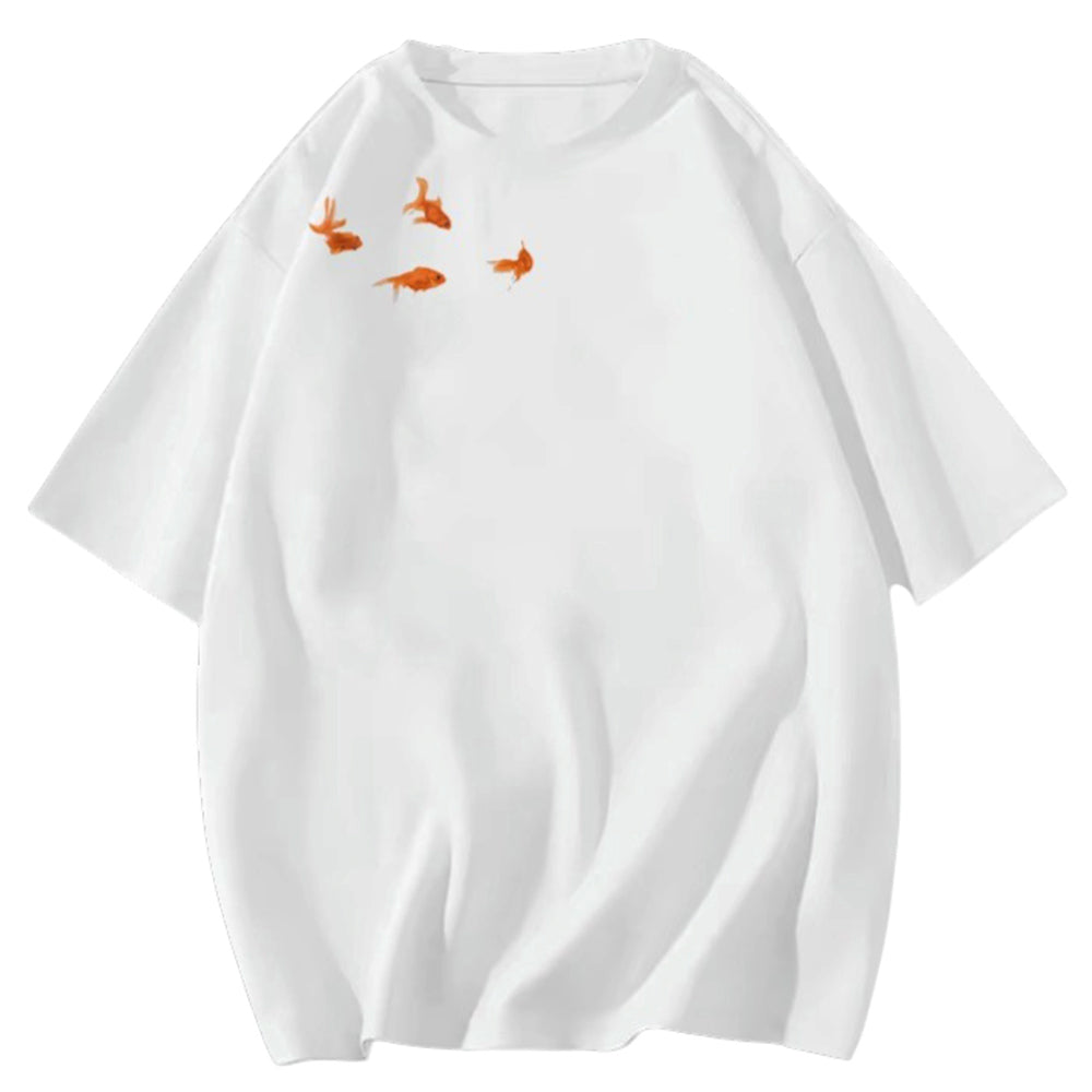 VILZSTUDIOS Graphic tee with minimalist goldfish print