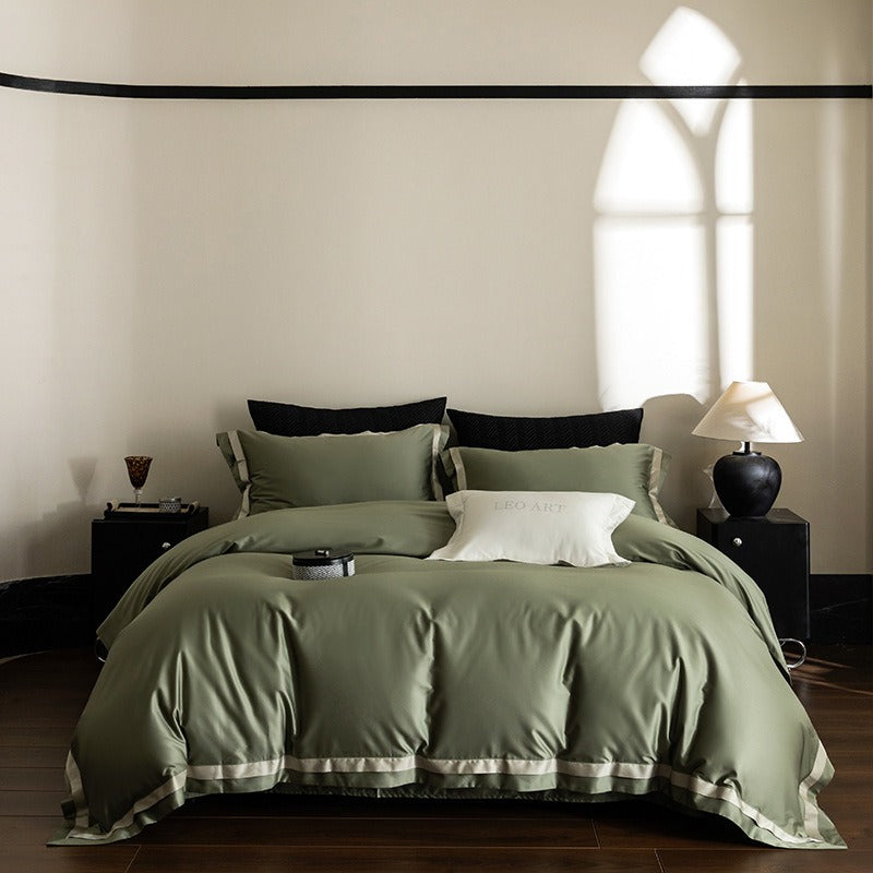 Mitered Corner Satin Bedding Set