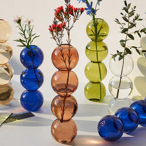 VILZSTUDIOS Decorative glass bubble vase for minimalist home decor