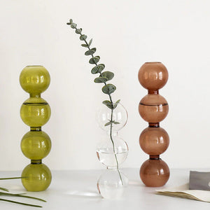 VILZSTUDIOS Decorative glass bubble vase for minimalist home decor
