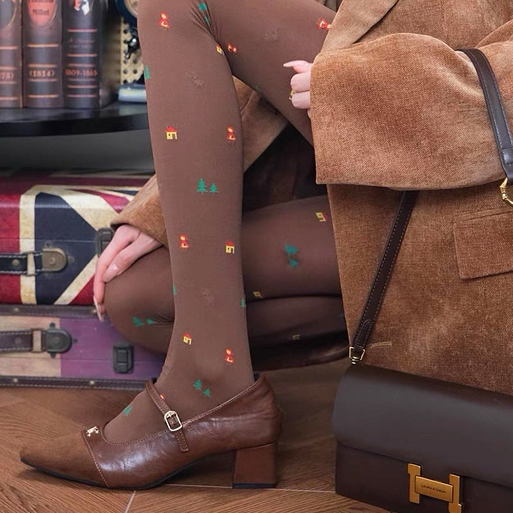 VILZSTUDIOS Cozy tights featuring a nature-inspired print