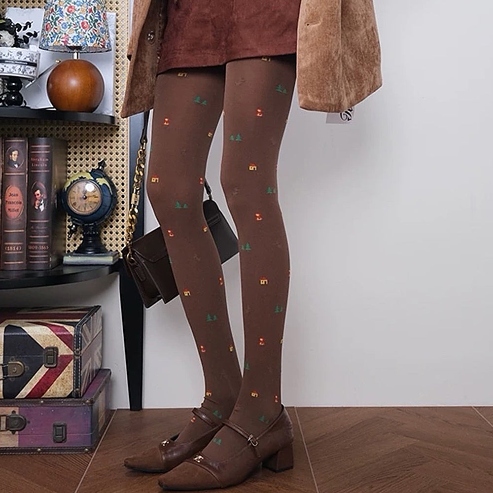 VILZSTUDIOS Cozy tights featuring a nature-inspired print