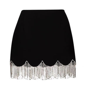 VILZSTUDIOS Rhinestone fringe skirt from VILZSTUDIOS