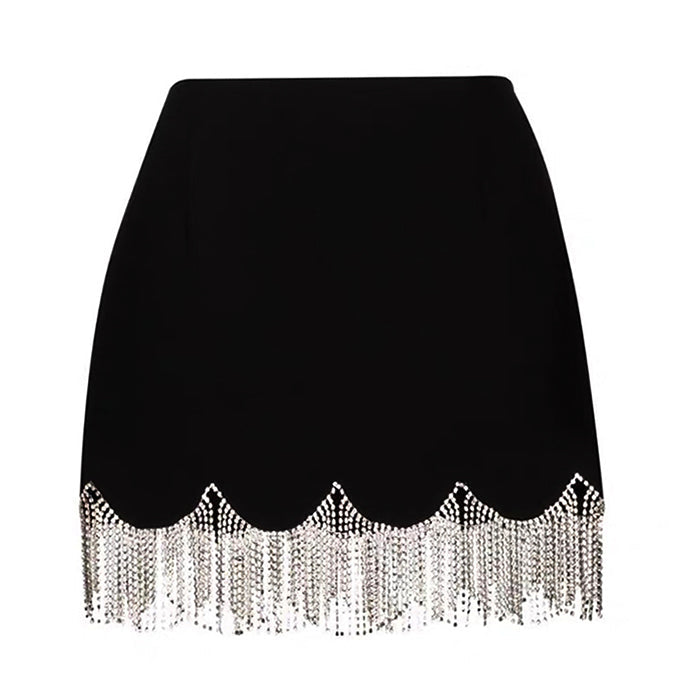 VILZSTUDIOS Rhinestone fringe skirt from VILZSTUDIOS