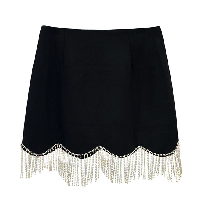 VILZSTUDIOS Rhinestone fringe skirt from VILZSTUDIOS