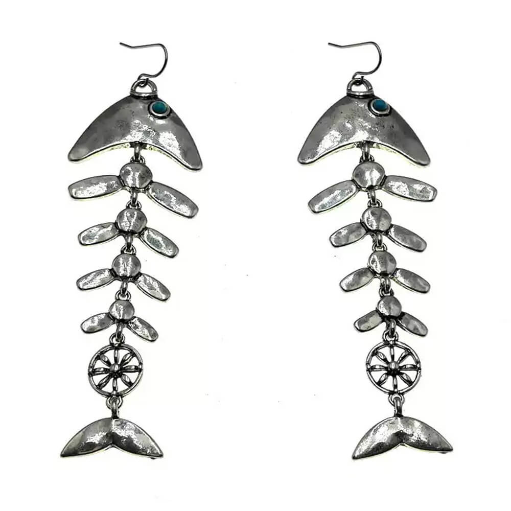 VILZSTUDIOS Stylish fishbone charm earrings with oceanic design