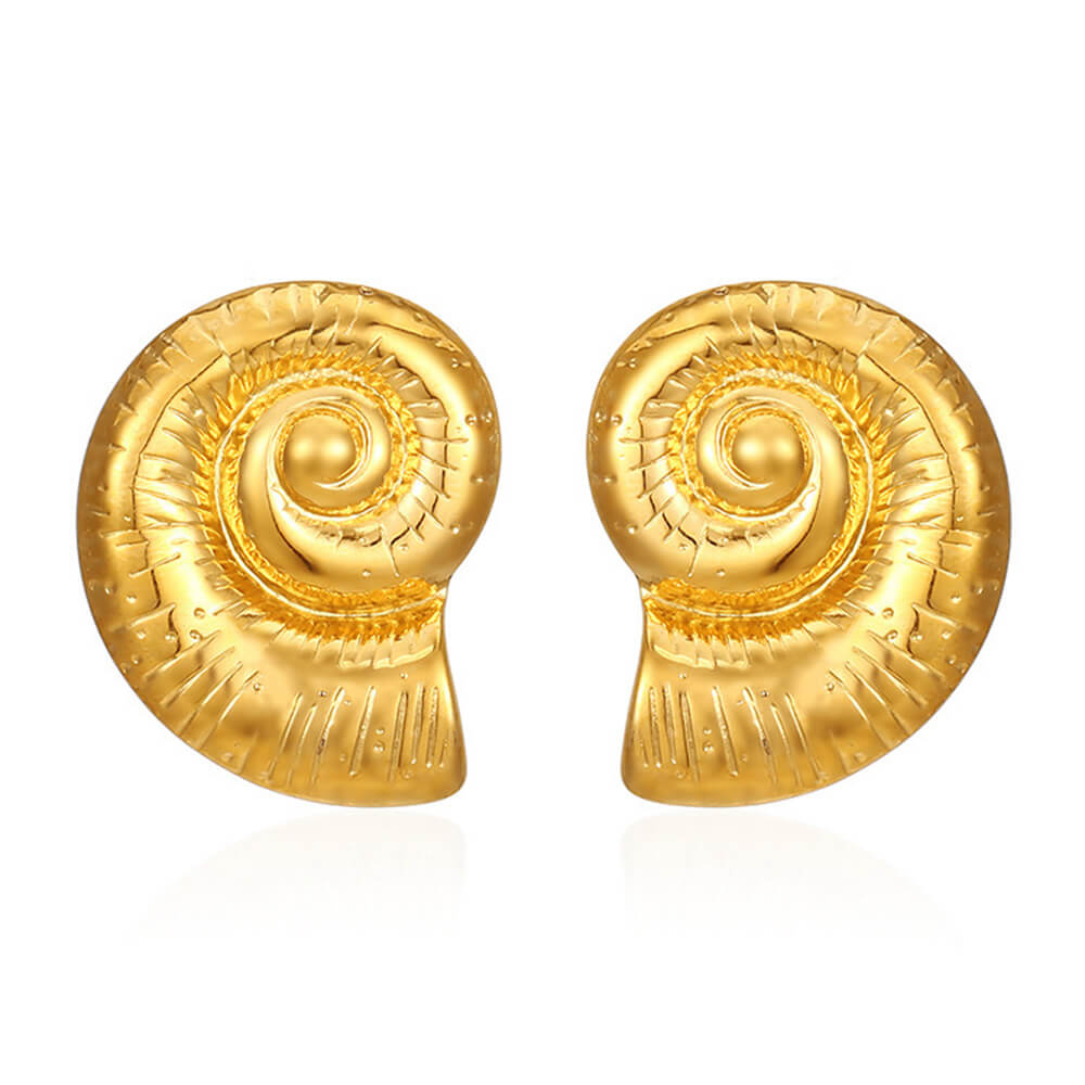 VILZSTUDIOS Elegant ocean-themed earrings in gold tone