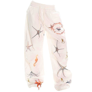 VILZSTUDIOS Oceanic graphic wide-leg trousers for casual summer wear