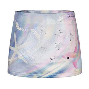 VILZSTUDIOS Stylish mini skirt with ocean-inspired print