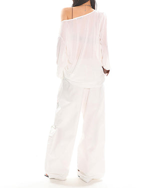 VILZSTUDIOS Stylish off-shoulder top with ocean graphics