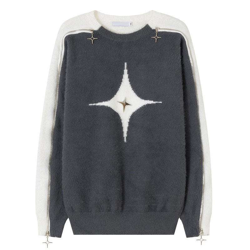 VILZSTUDIOS Stylish open-shoulder knit sweater for modern fashion