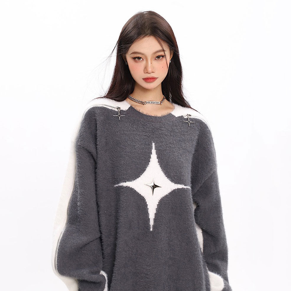 VILZSTUDIOS Stylish open-shoulder knit sweater for modern fashion
