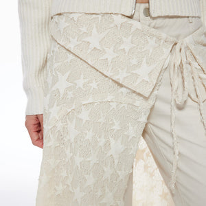 VILZSTUDIOS Stylish overlay wrap belt with star print