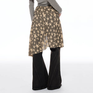 VILZSTUDIOS Stylish overlay wrap belt with star print