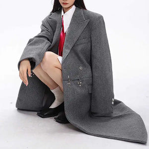 VILZSTUDIOS Stylish oversized long coat with unique design elements